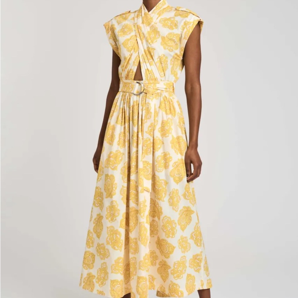 Elegant Yellow Floral Dress